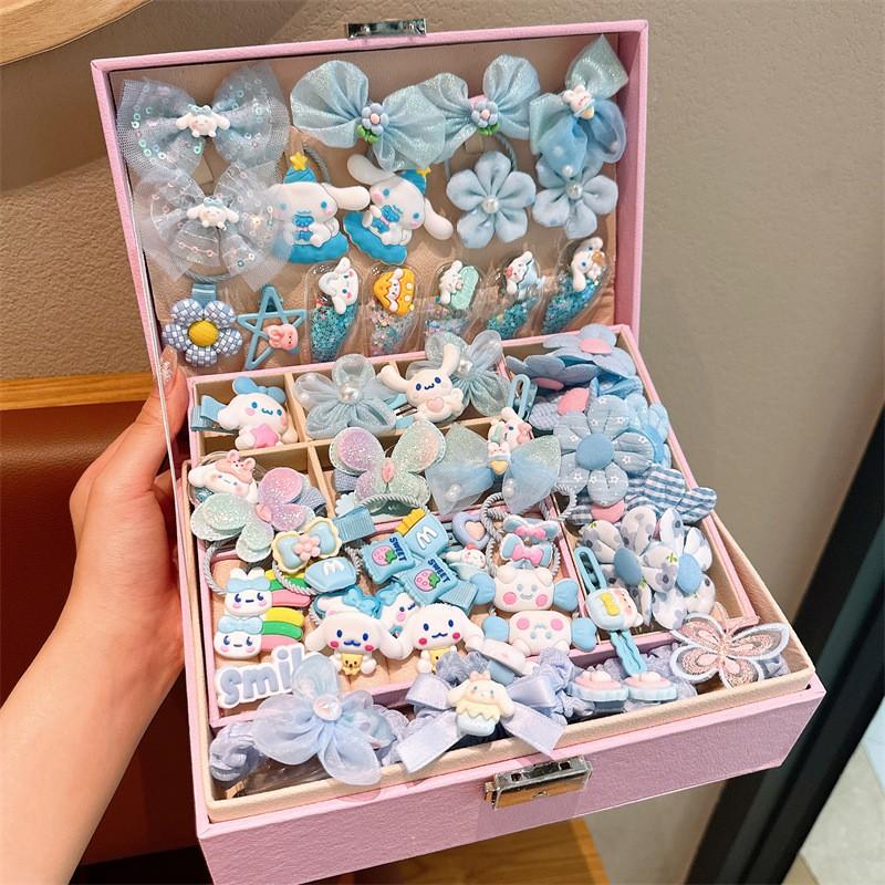 Kids Hair Accessories Gift Set Girls Birthday Party Princess Style Cartoon Character Hairpins Headbands Elastic Bands