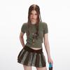 HeyHenry 2025 Retro Short Sleeve Knit Sweater - Slim Fit Cable Knit Top for Women