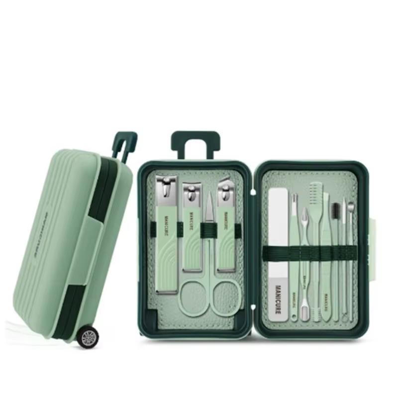 12 Stück/Set Maniküre-Set Nagelknipser Pediküre-Sets Hochwertiger Edelstahl Professionelle Nagelknipser Werkzeuge mit Reiseetui