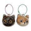 Clear Cat Head Shape Hair Keepsake Cats Furs Storage Box Keychain For Pet Memorial Jewelry Pendant With Metal Loop