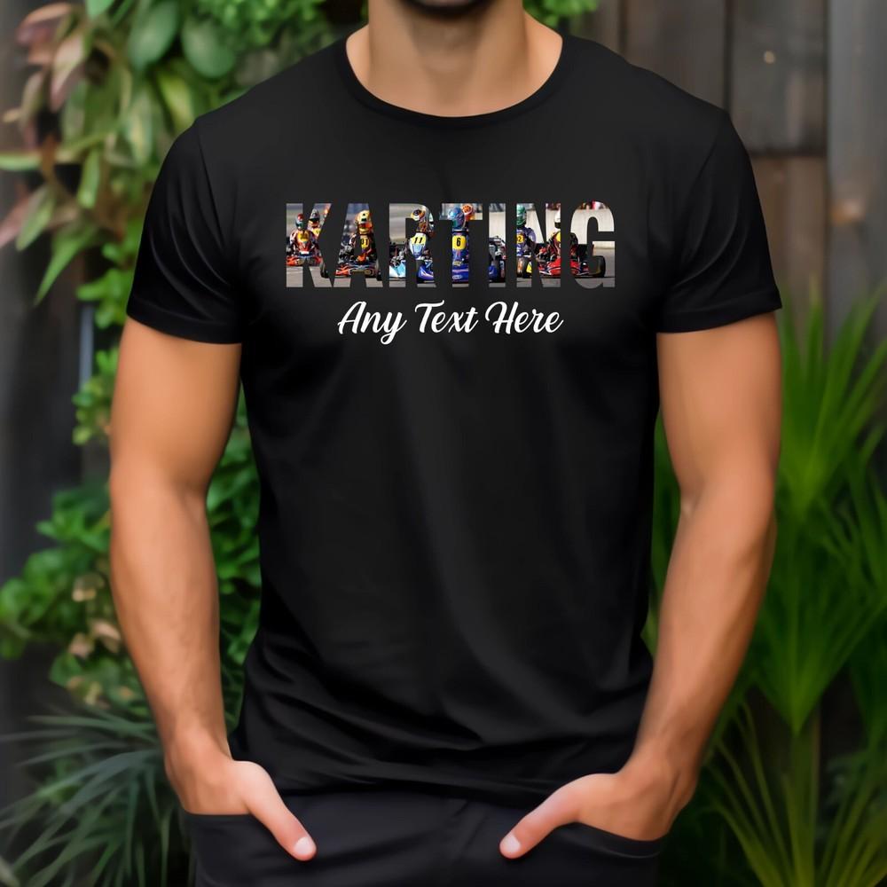 

Personalized Print KARTING T-Shirt Racing Enthusiast Speed Adventure Graphic Top 4XL