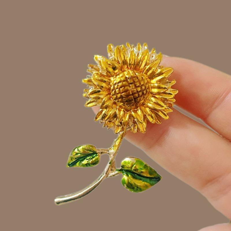 Sunflower Brooch - High-end, Exclusive, Small-scale, Feminine Garden-style, Premium Female Pin