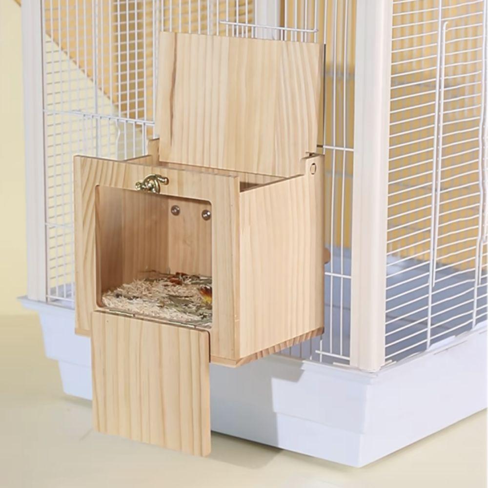 

Wooden Parrot Breeding Box Warm Parrot Shelter Stand For Budgie Lovebirds Parakeet Bird House