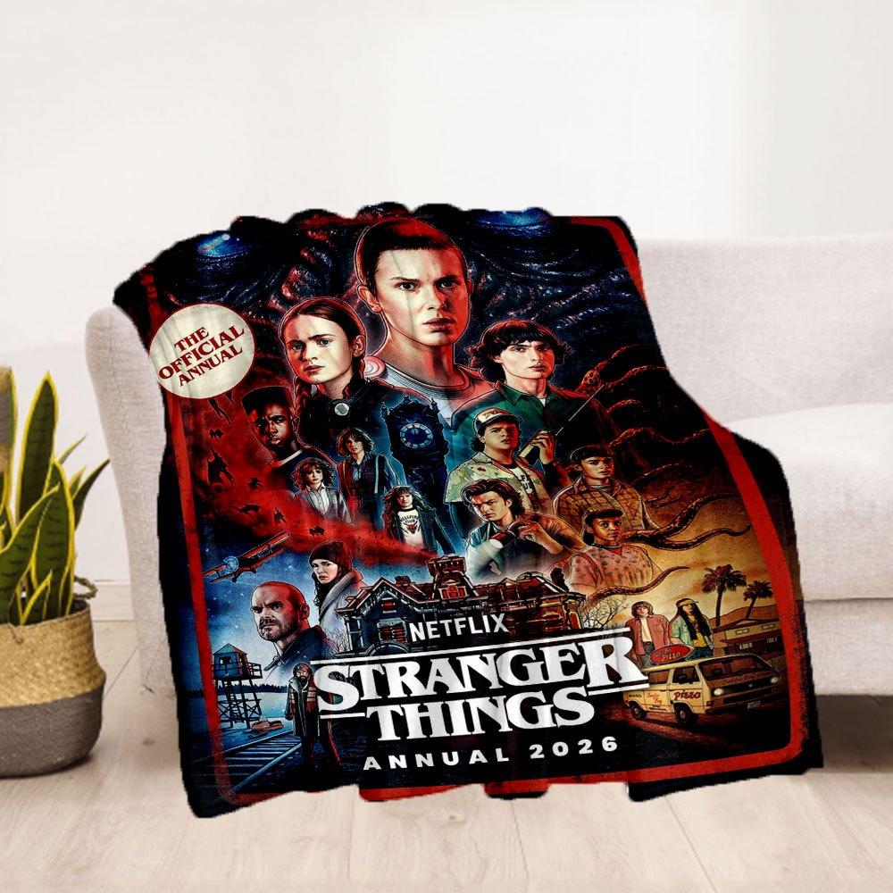 Stranger Things Annual 2026: Official Collectible EditionBlanket Flannel Throw Blanket for Sofa, Bed, Travel, Camping, Office, Couch, Chair