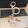 1PC Crystal Bags Decor Car keyrings for Women Rhinestone Elephant Horse Pendants Unicorn Keychain