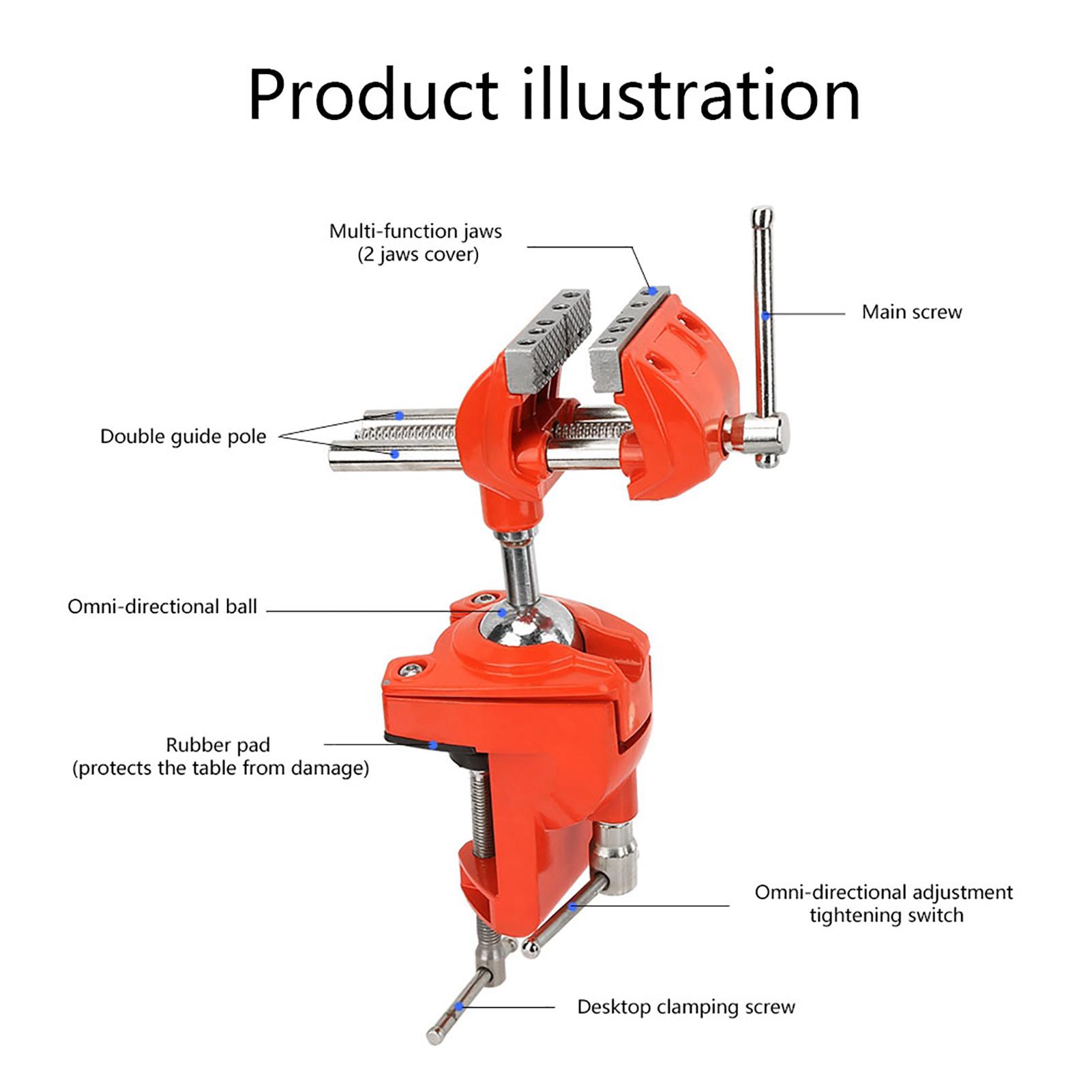 Table Vise,   Vise, 360  , 70mm   Jaw Vise, Rotating Clamp Vise with   Base for Woodworking on Workbench