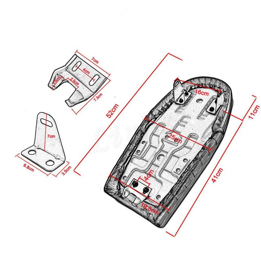 Motorcycle Black Retro Leather Crocodile Pattern Hump Cafe Racer Seat For Honda Cg Series