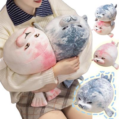 Venta Caliente Cojín Decorativo Novedad 3D Lindo Vida Real Azul Rosa Pareja Foca de Mar Juguete de Felpa Sello Suave de Felpa Relleno Felpa Cojín de Fiesta
