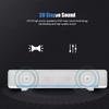 USB Wired Stereo Soundbar with Music Player, Surround Bass DSP Technology, 3.5mm Input, for Home and Car Use, White