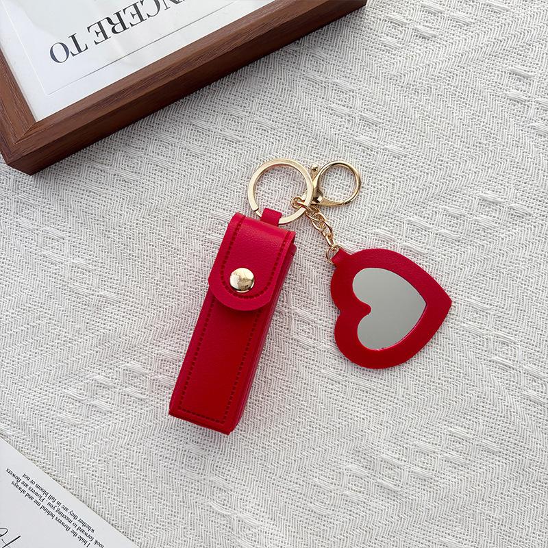 Portable Heart‑Shape Lipstick Bag with Mirror, Multi‑color Mini Cosmetic Storage Pouch for Daily Use
