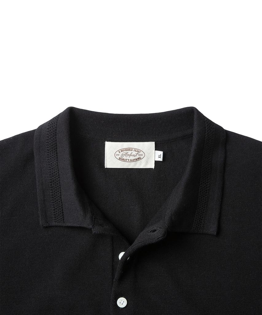 AMFEAST Essential Polo Half Knit Black