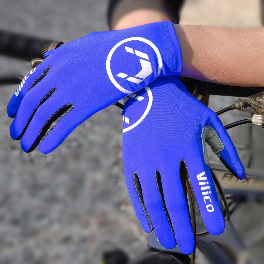 Elastic Full Fingers Bicycle Mittens Shock Absorption Racing Road Bike Glove  Running Sports