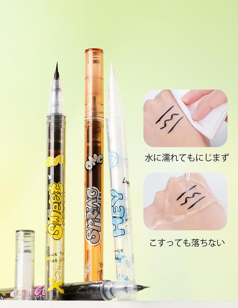 Erinde Liquid Eyeliner Waterproof Strong Easy to Natural Finish Eyeliner, Eyeliner, #01 Black, Pencil, White, Eyeliner, Smudge-Resistant, Smooth,