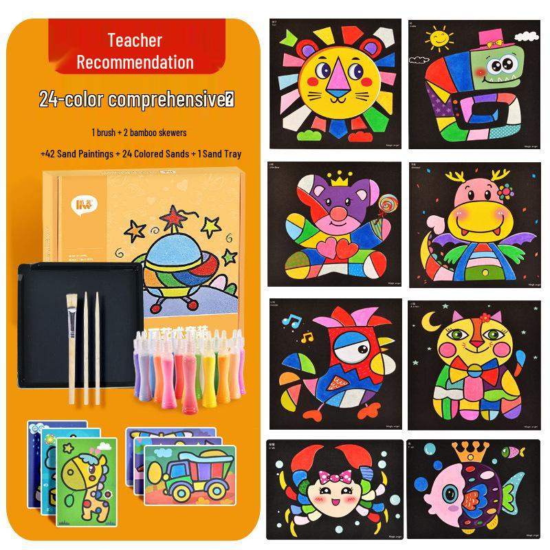 Kids' 3D Sand Art Painting Set - Bottle Shaped & DIY Glue Craft for Girls