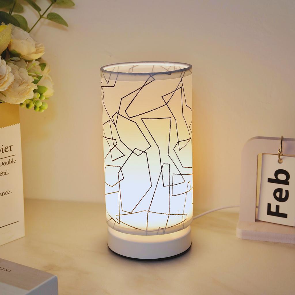 USB Fabric Desk Lamp, Suitable for Bedroom, Office, Bedside Table, Bookshelf, and Living Room Decoration