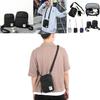 Vintage Military Style Men Canvas Shoulder Bag With Adjustable Strap And Multiple Slots