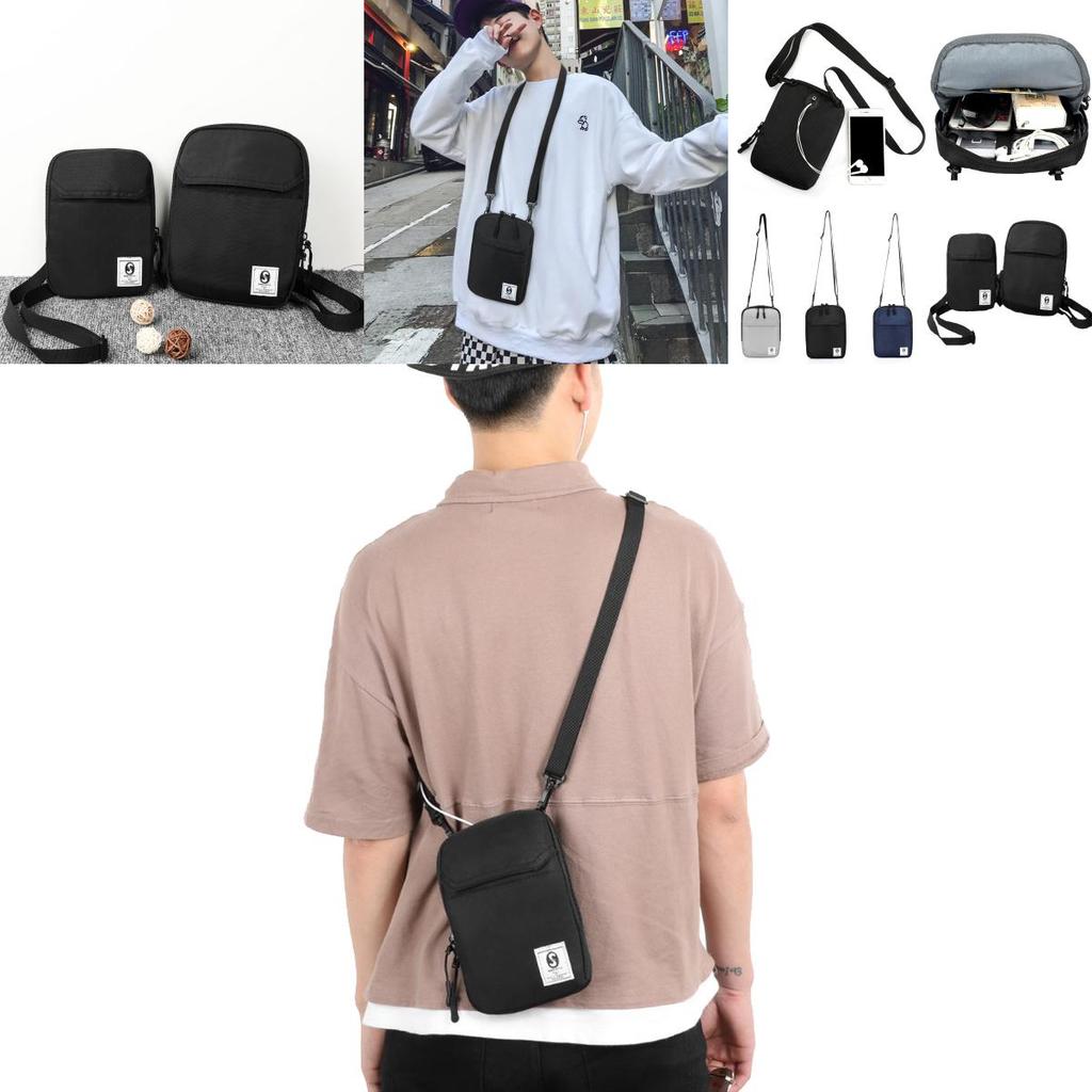 Vintage Military Style Men Canvas Shoulder Bag With Adjustable Strap And Multiple Slots
