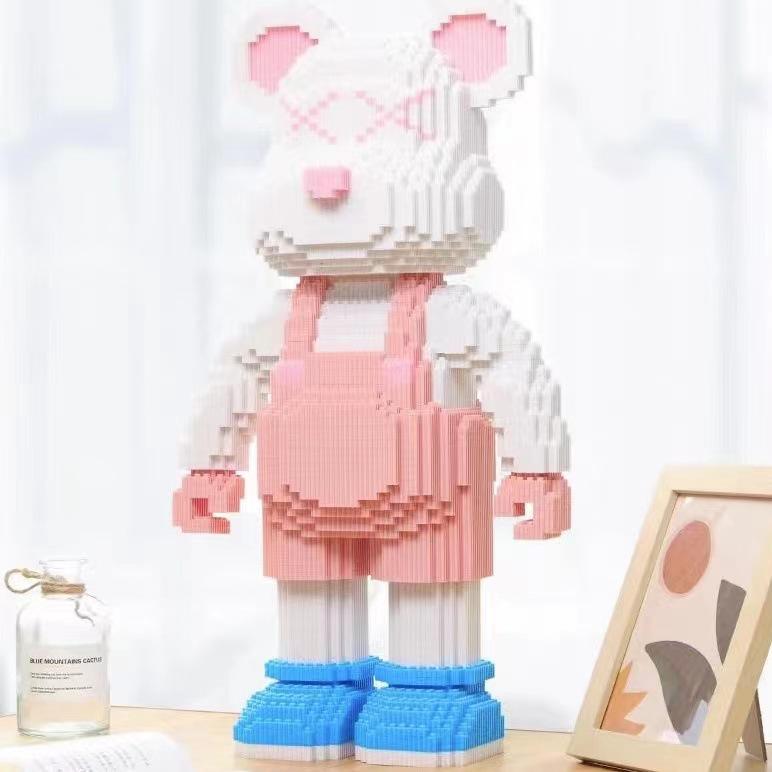 Girls' Compatible Lego: Violent Bear Building Block Series - Educational Micro-Block Interlocking Toys & Gifts