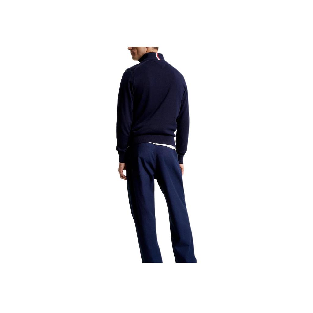 Tommy Hilfiger American Vintage Golf Outfit Solid Color Simple Stand Collar Business Casual Pullover Straight Leg Spring Autumn Sweatshirt 78J6867-410