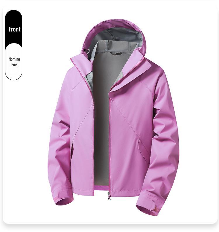 Unisex Windproof Softshell Workwear Jacket, Trendy Hooded Windbreaker for Spring & Autumn Outdoors.