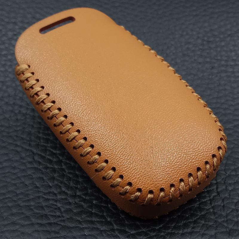 Brown Hand-Stitched Key Case for Hyundai Models: IX35, Elantra, Sonata, Rohens, Tucson