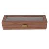 Watch Box Soft Detachable 6 Slots Large Capacity Watch Organizer Case with Glass Top for Storage Display 6 Slots