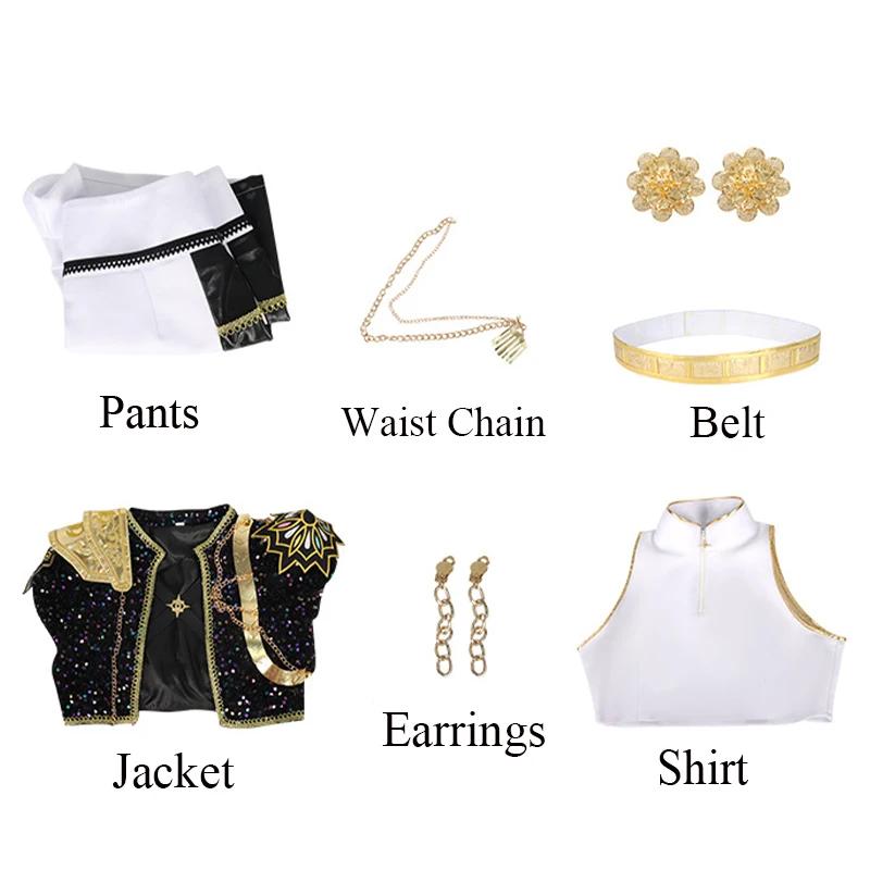 Rumi Cosplay Costume Anime Teenager Adult Girls K-POP Cosplay Outfit Halloween Women Kpop Golden Black