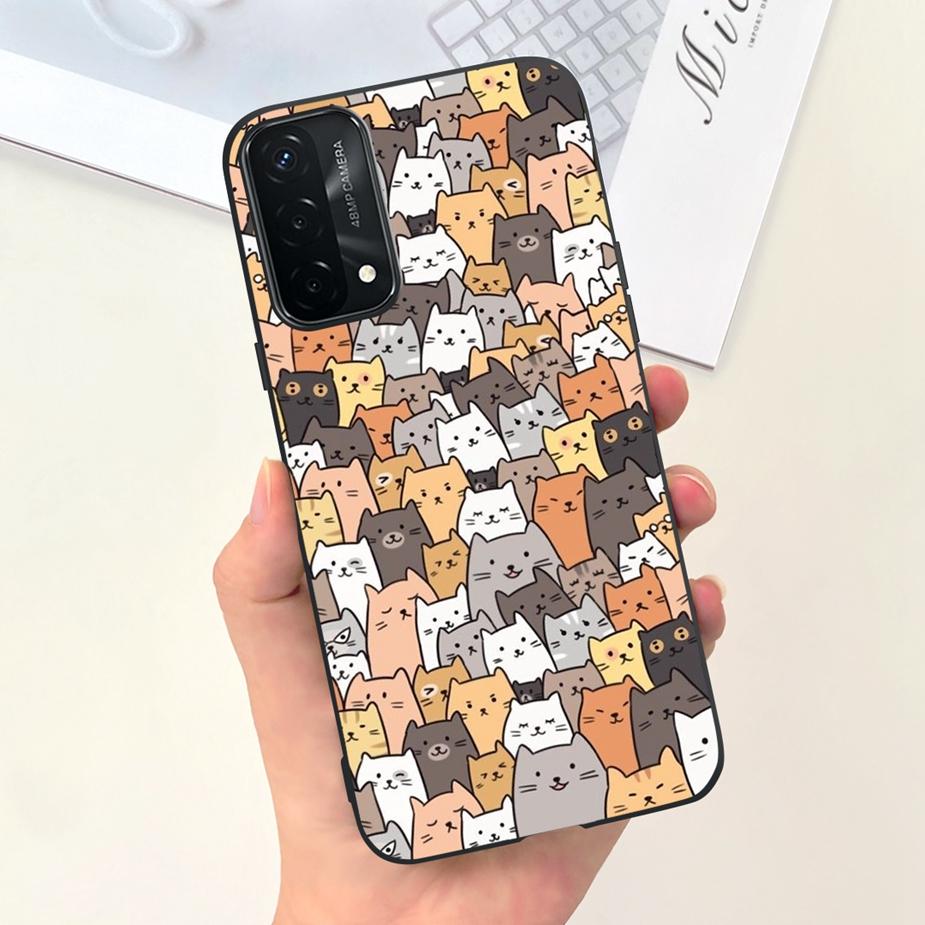 For Oppo A74 4G Case Oppo A54 A94 Cute Fashion Panted Cover Soft TPU Phone Case For Oppo A94 A 54 74 OppoA54 OppoA94 Fundas Capa