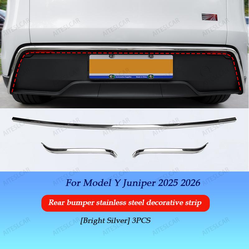 AITESLCAR For Tesla Model Y Lauch/Juniper 2025 2026 Bumper Rearview Mirror Anti-collision Strips Trim Anti-scratch Sticker Cover