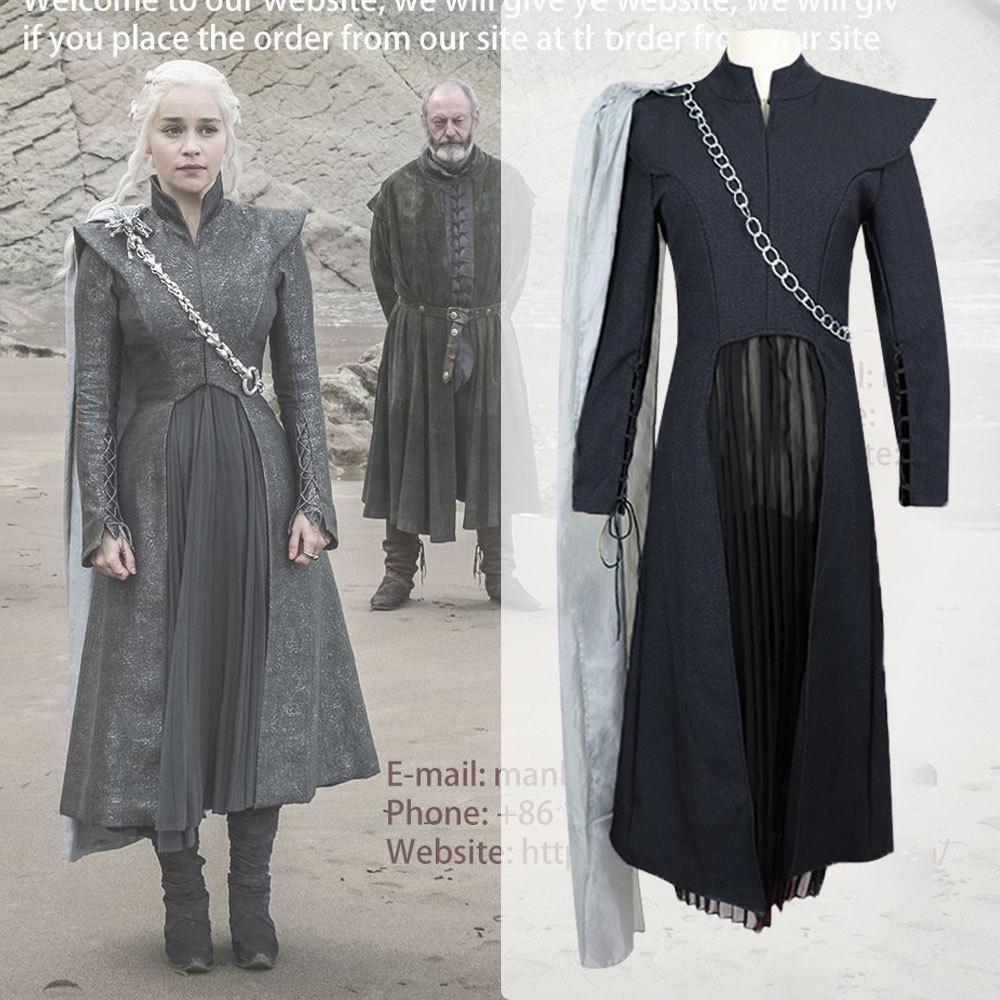 Daenerys Targaryen Mother of Dragons Cosplay Costume - Game of Thrones Performance Outfit M