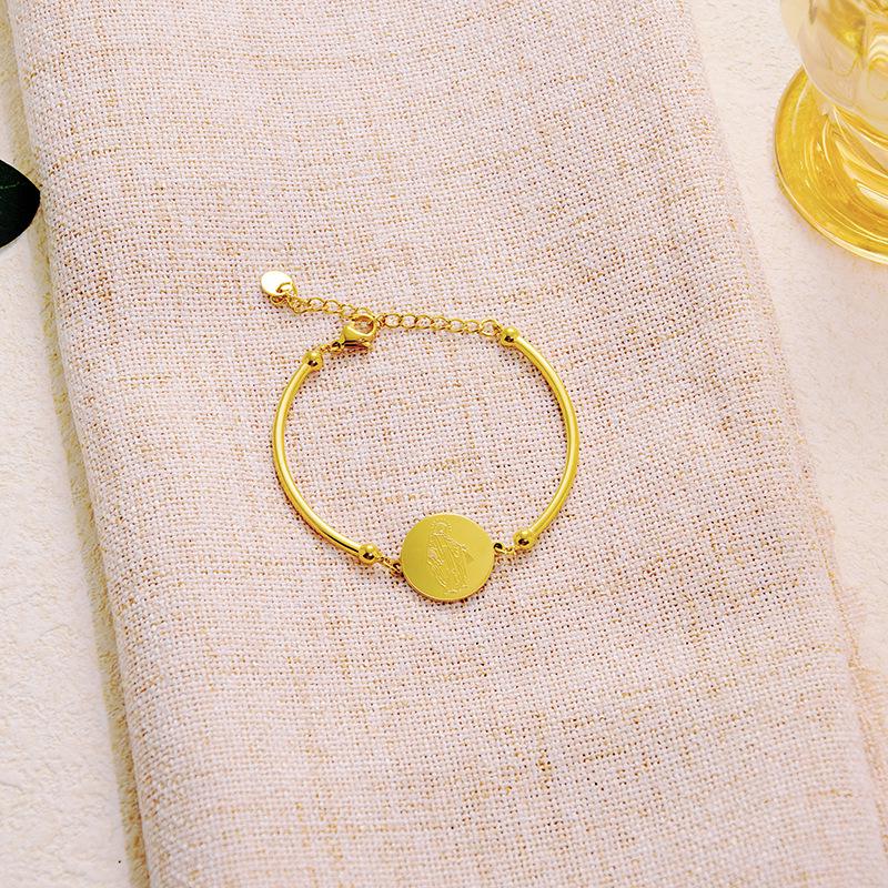 Stainless Steel Religious Totem Adjustable Bracelet - Luxury & Versatile Hand Jewelry