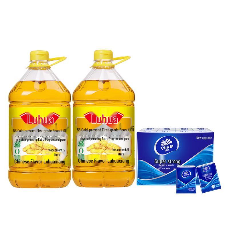 Vinda Ultra-tough Unscented Tissues & Luhua Peanut Oil Bundle
