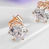 Women's Fashion 9K Gold Plated Crystal Ear Studs Party Wedding Earrings Jewelry