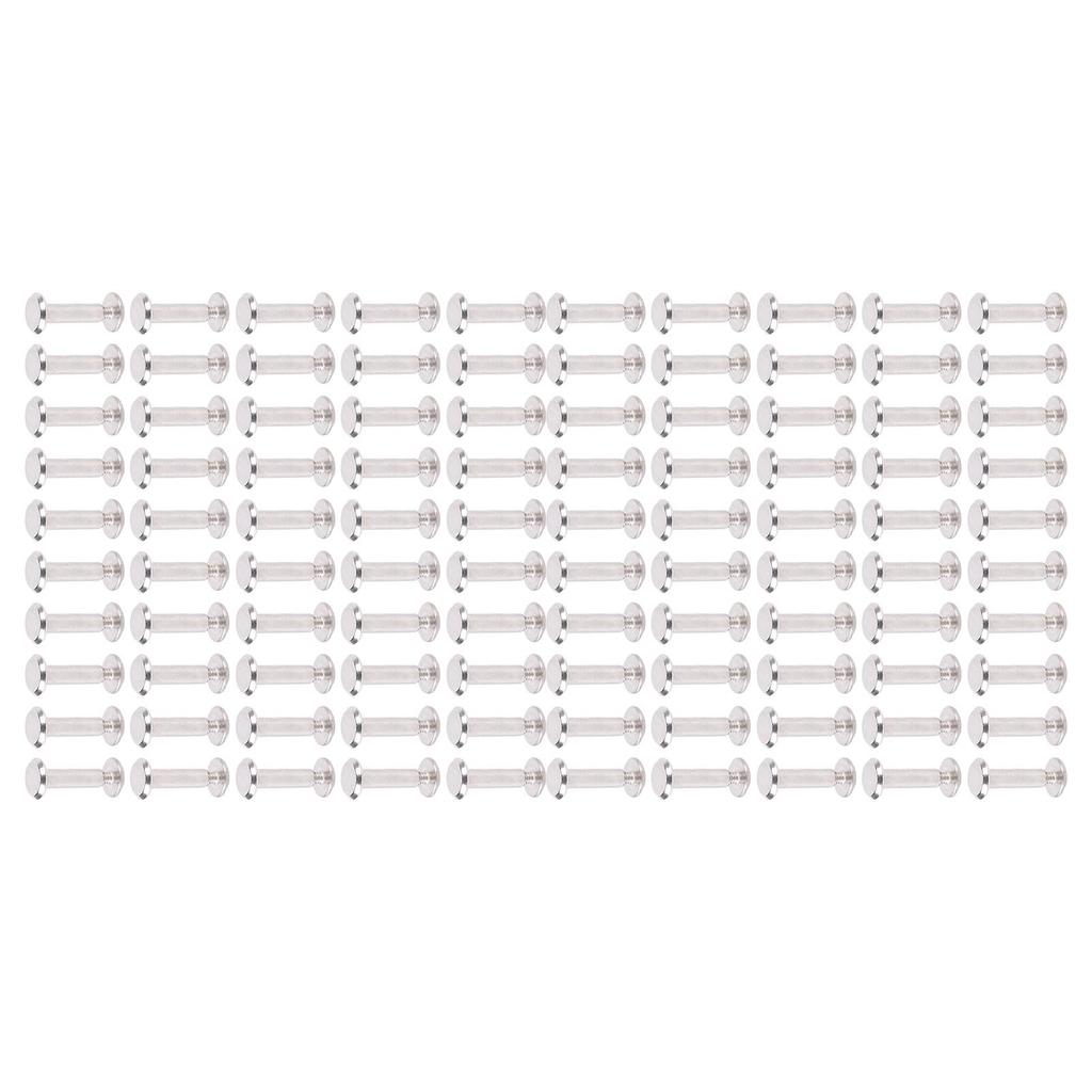 100 Sets Screw Rivet M2 Round Flat Head Stainless Steel Leather Rivets Binding Screws for Crafts