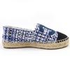 Great CHANEL Leather Shoes COCO Mark Tweed Espadrilles Blue Women 35 G34546 Used