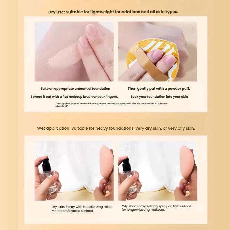 Tropfenförmiger Puderquaste, weicher Make-up-Puff mit Luftpolster, sowohl trocken als auch nass