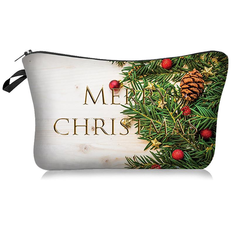 1pc Portable Printed Makeup Bag, Portable Cosmetic Storage Bag For Travel, Perfect For Halloween And Christmas Gifts For Women And Girls