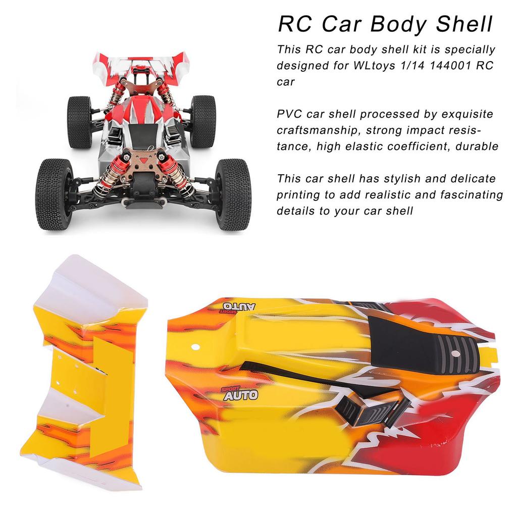 RC Car Body Shell Tail Wing for WLtoys 144001 144010 1/14 Remote Control Car Upgrade Part