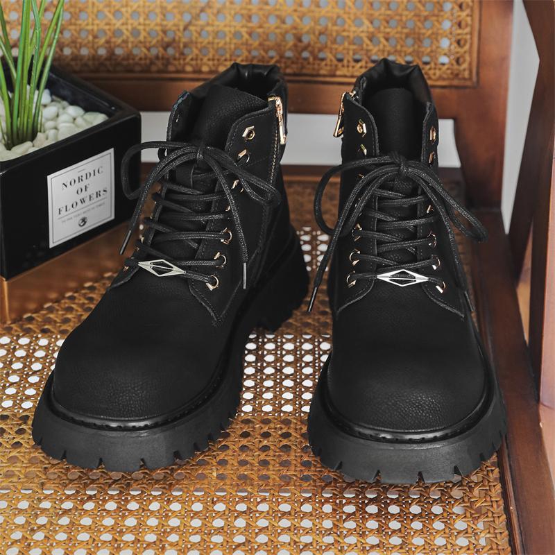 Mode Britischer Stil Herrenmode Outdoor Workwear Schuhe Marke Echtes Leder Rutschfest Dicke Sohle Stiefel 2024 Lässige Hohe Bequeme Stiefel
