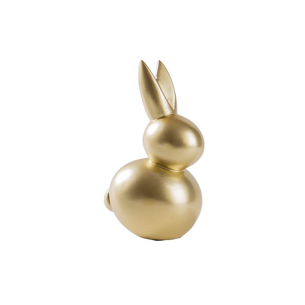 Resin Golden Rabbit Ornament Art Miniatures Figurine Home Decoration Rabbit Statue  Easter