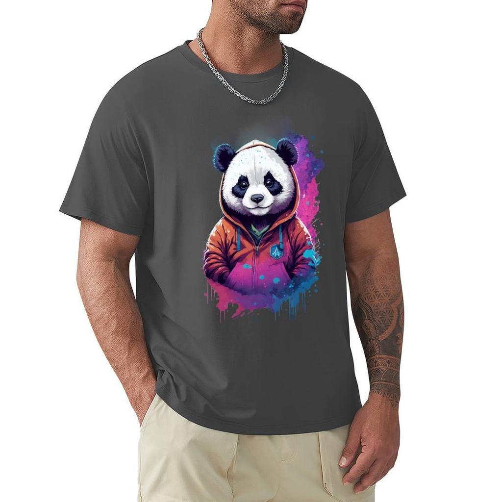 Panda in a Hoodie - Nebula T-Shirt plus sizes plus size tops men graphic t shirts