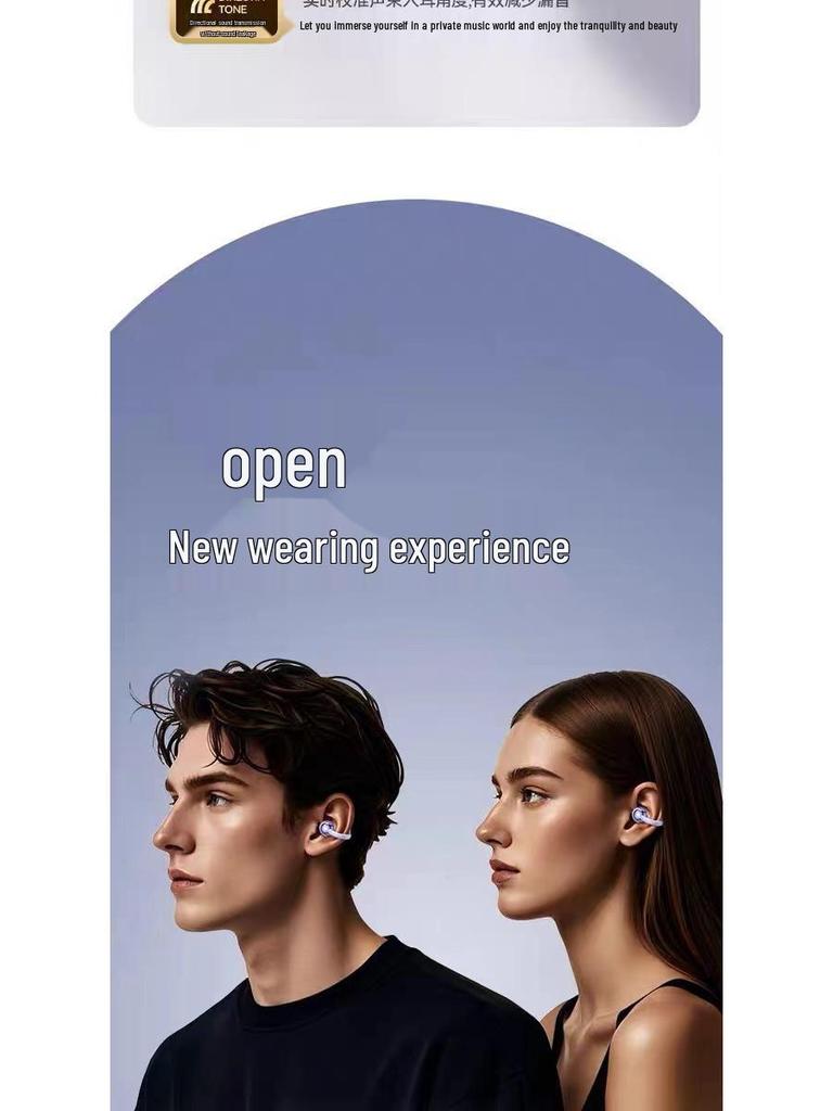 2025 M91 Wireless Earclip Bluetooth Headphones: In-Ear, Bone Conduction, Long Battery Life