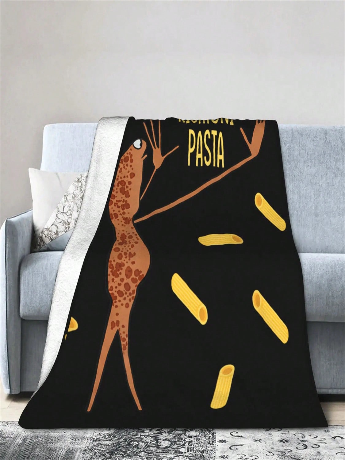 Marcus The Worm Rigatoni Pasta Blankets Fleece Winter Funny Meme Portable Lightweight Throw Blanket For Bedroom 75X95CM