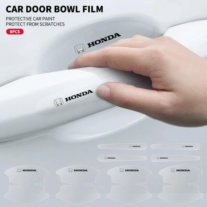 8PCS Car Styling Transparent Door Handle Wrist Sticker Protective Film For Honda Accord Odyssey Civic CRV Inspire Envix City TR6