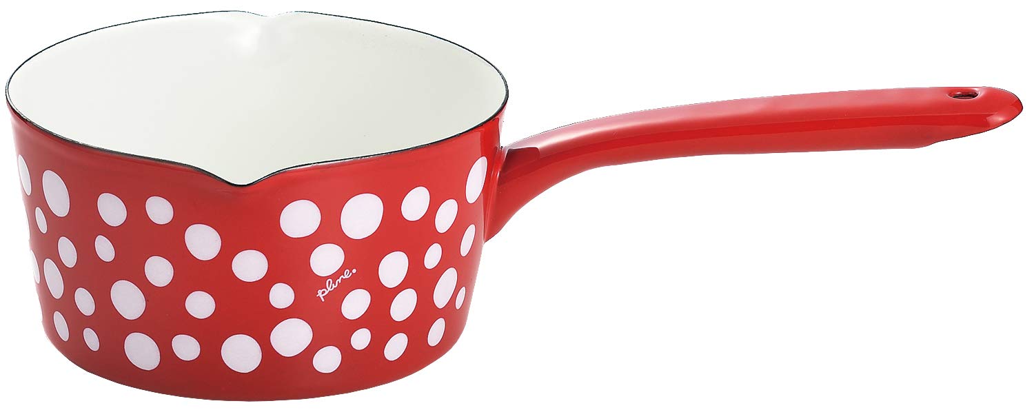 

Toyo Horo Enamel Milk Pan, Red Dot Pattern, 15cm, Plune. Enamel Milk Pan, YJM-201