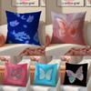Dreamlike Butterfly Film Pillow Case DoubleSided Plush Sofa Cushion Covers Organic Breathable Invisible Zipper