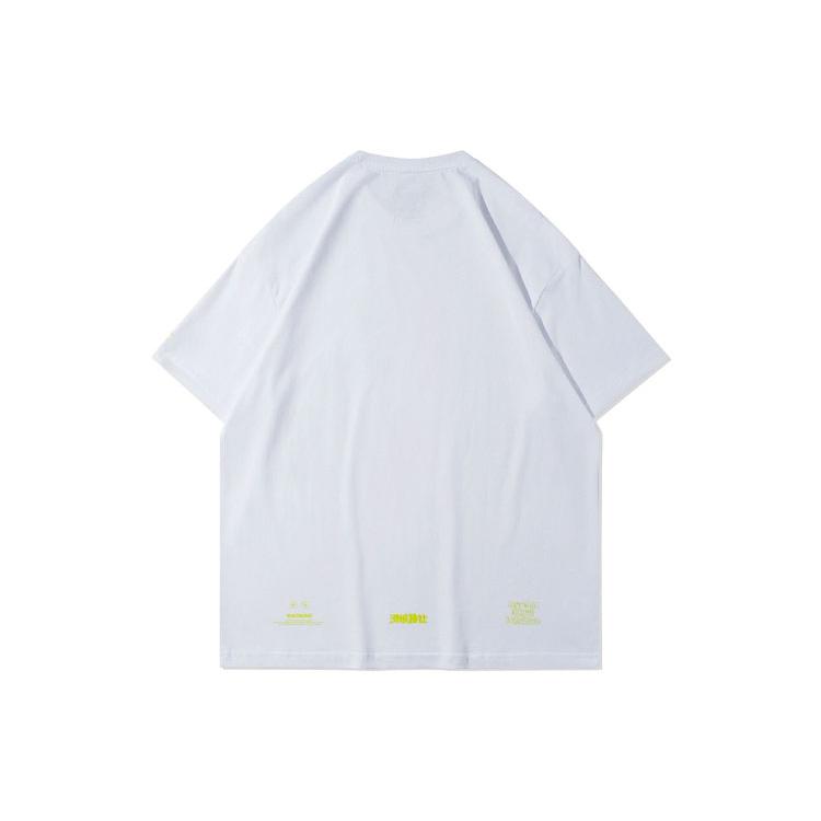 Li Ning X Disney T Shirts Unisex White Crew Neck Moderate Straight Fit AHSR845-1