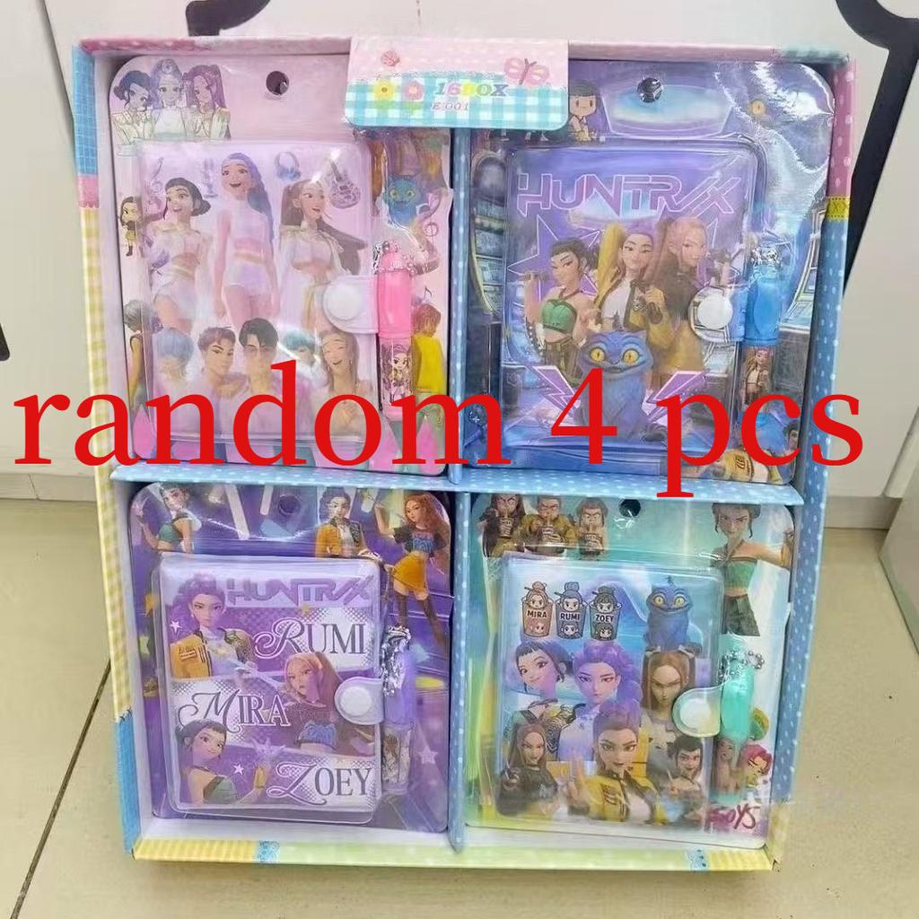 2026 חדש במלאי חם KPOP ציידי שדים מחברת עם סט עטים, מחברת יומן כלי כתיבה לסטודנטים מצוירים למתנה למעריצים