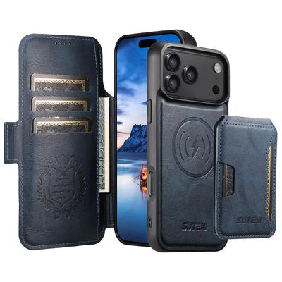 Capa Flip para iPhone 17 Pro Max com Porta-Cartões, Carregamento Magnético, Suporte e Acabamento em Couro