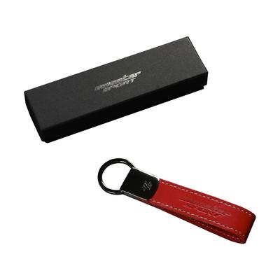 Monster Sport Leather Keychain, Red, with Presentation Box, Made In Japan, Genuine Leather (Cowhide Leather), Key Strap, 992100-0000MR